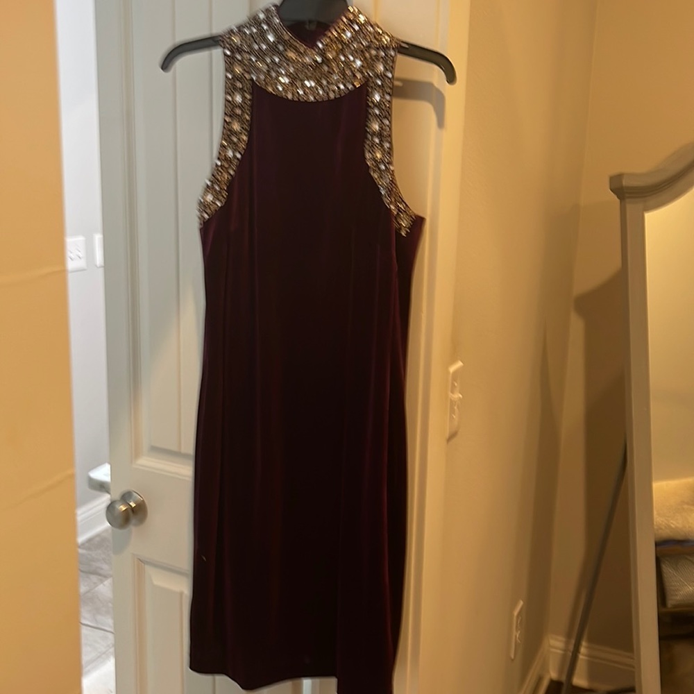 SLNY beaded Cocktail Dress